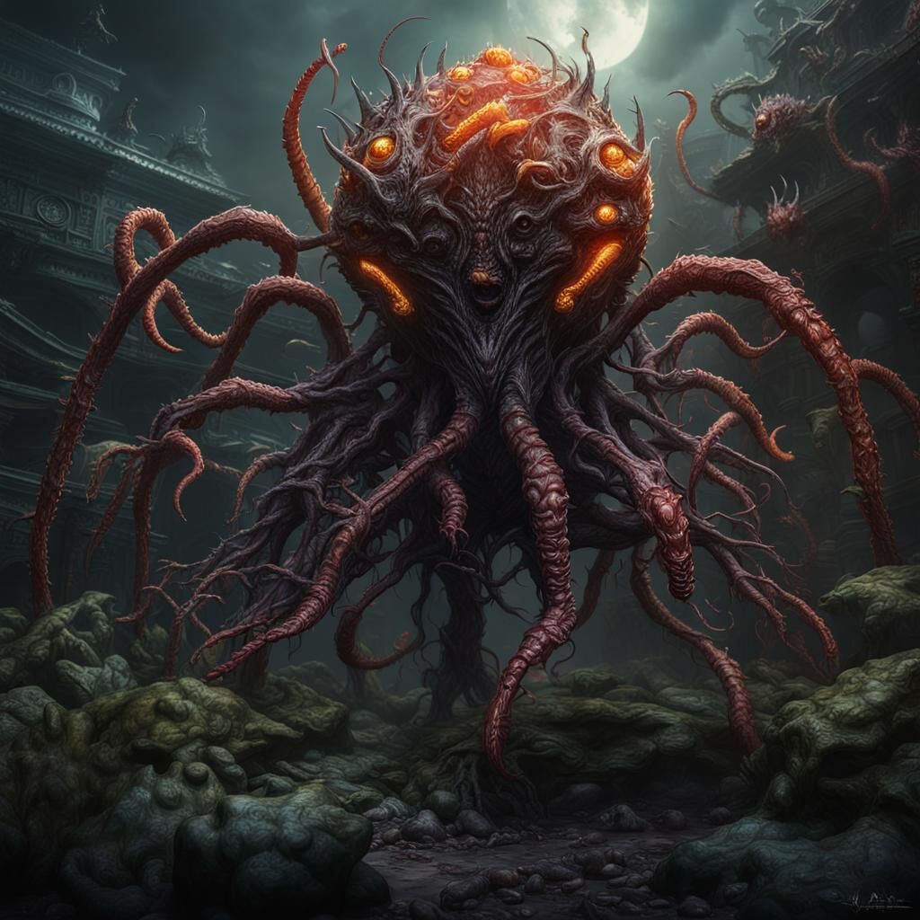 Kaiju Hive Mind: Demonic Alien Concept Art