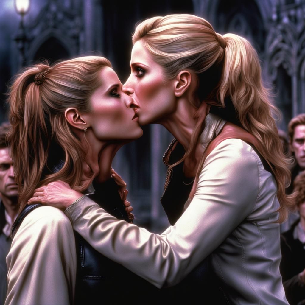 Vampire Kiss: A Dramatic Digital Matte Painting