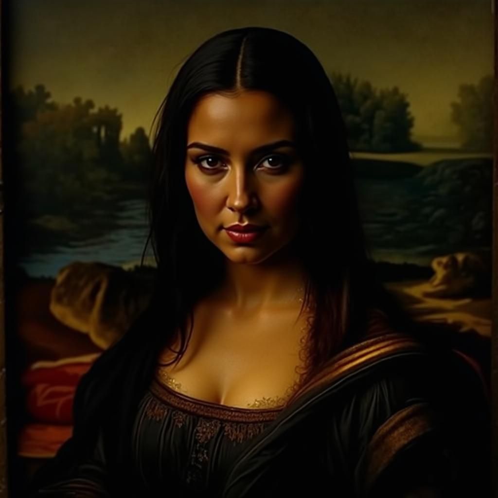 Kim Kardashian as Mona Lisa: Renaissance Portrait