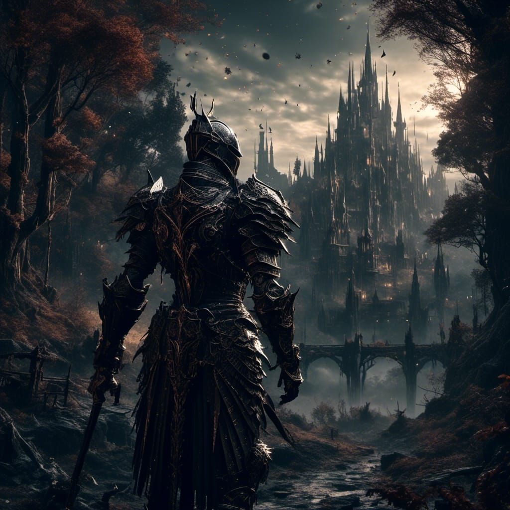 Dramatic Black Knight Talking Backwards: Digital Matte Paint...