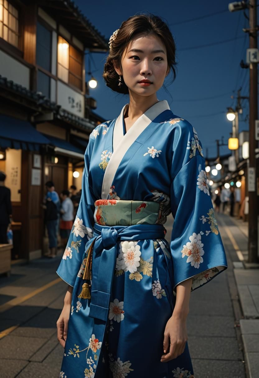Blue Kimono at Military Harbor
