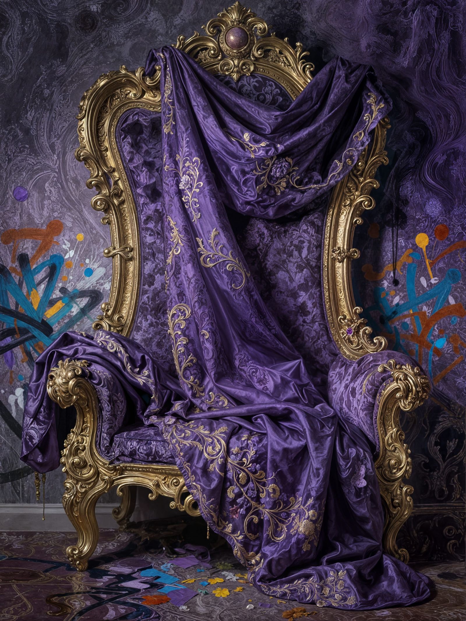 Baroque Opulence in Royal Purple Tones