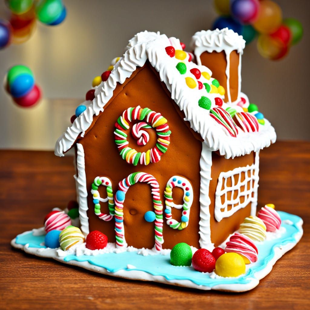 Whimsical Gingerbread House Still Life