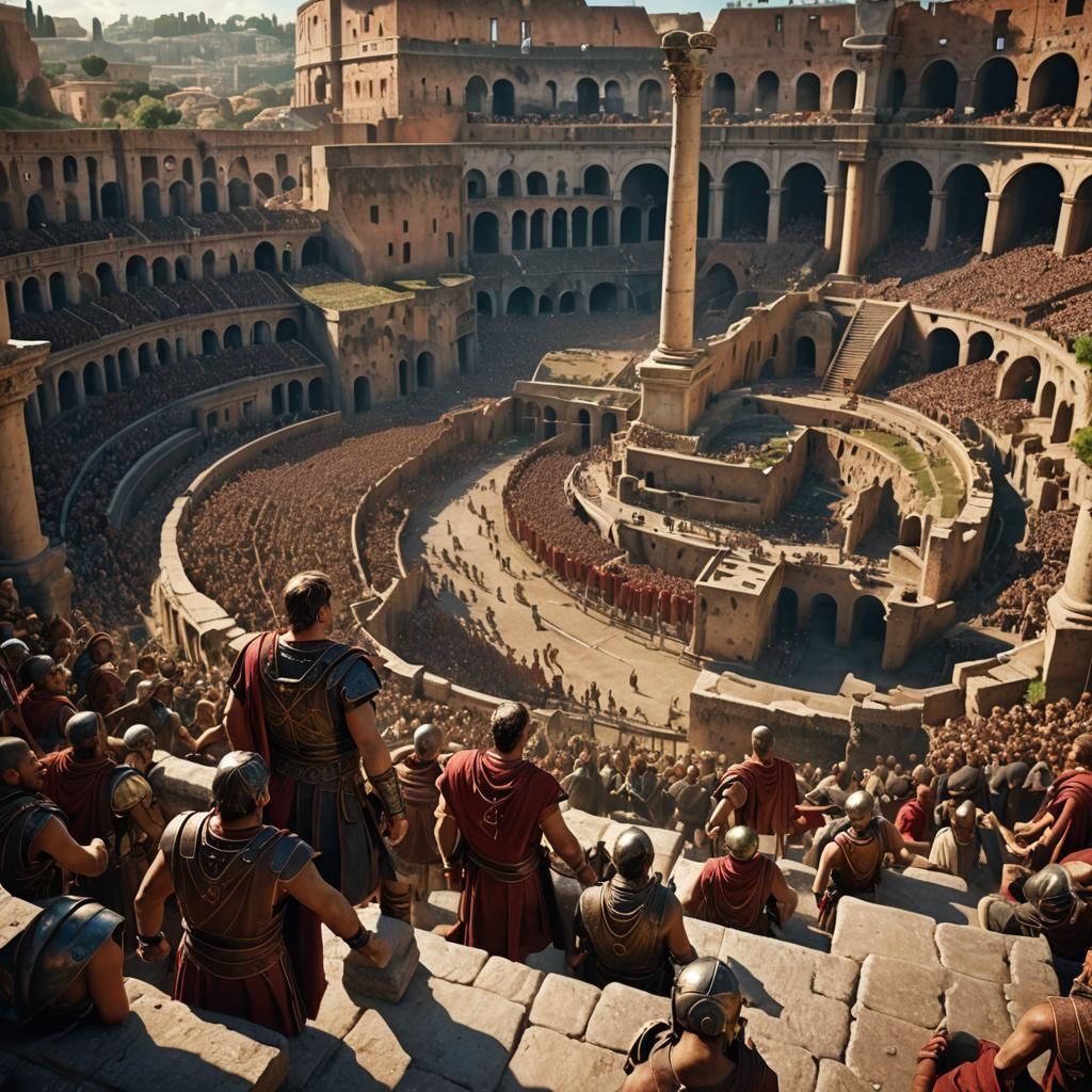 Gladiatorial Combat in Ancient Rome: Digital Matte Painting