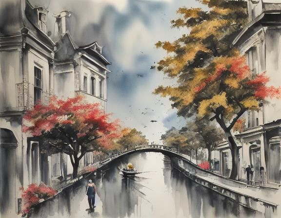 Watercolor Bougainvillea in Bloom: Impressionist Flower Illu...