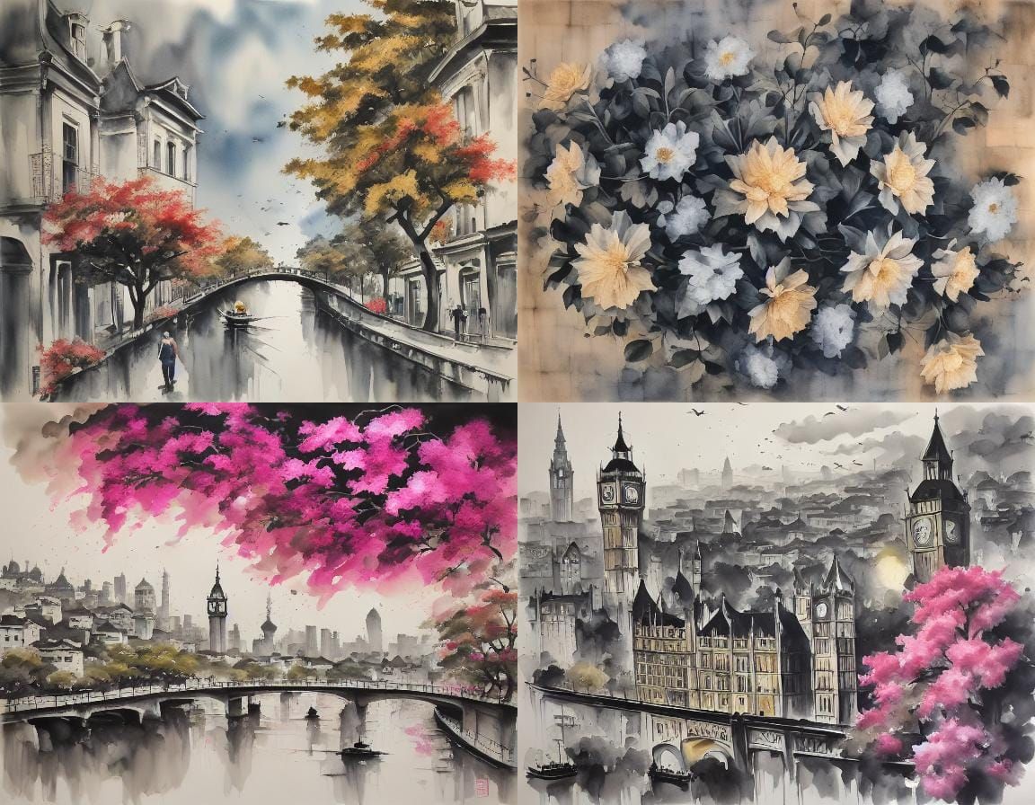 Enchanting Bougainvillea in Watercolor Painting