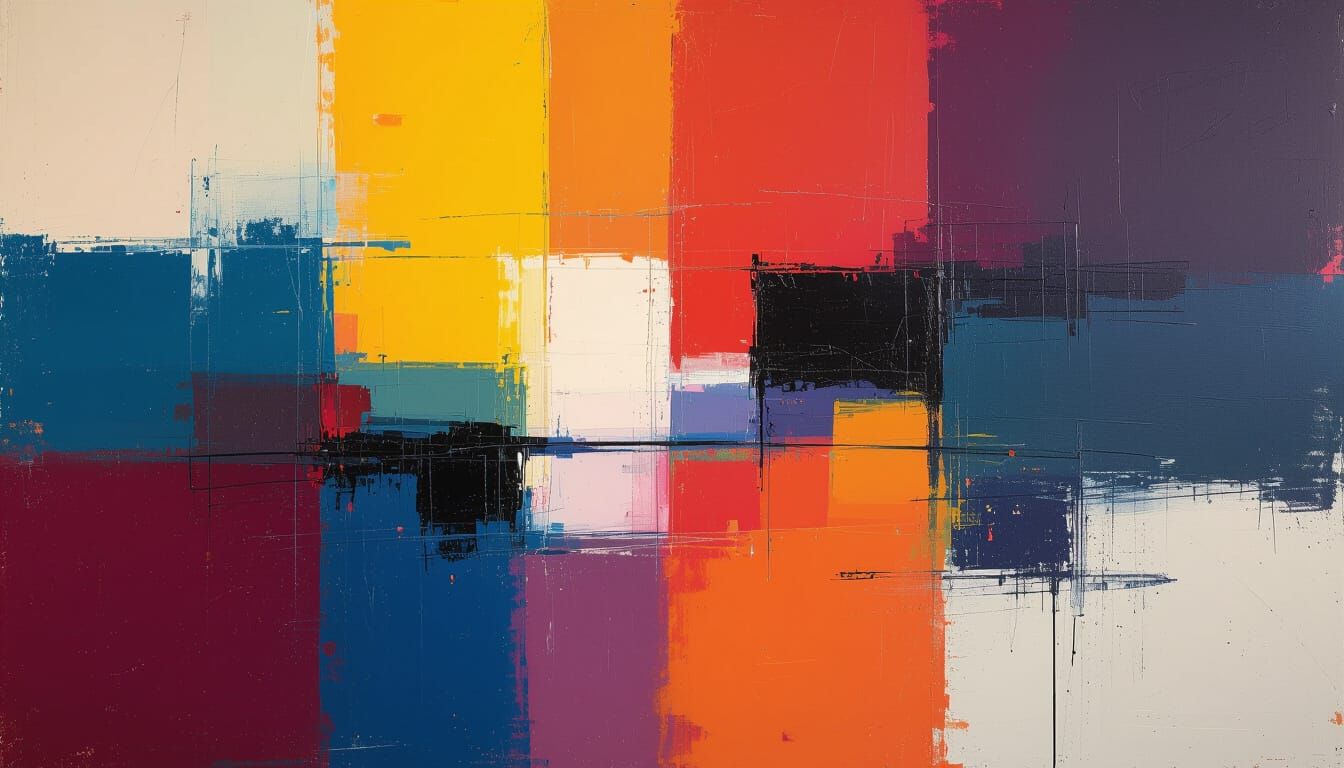 Abstract Color Fields with Neon Hues