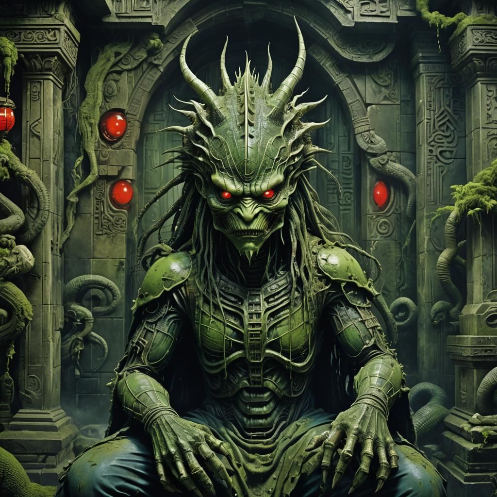 Menacing Kappa Spirit in Waterlogged Ruins