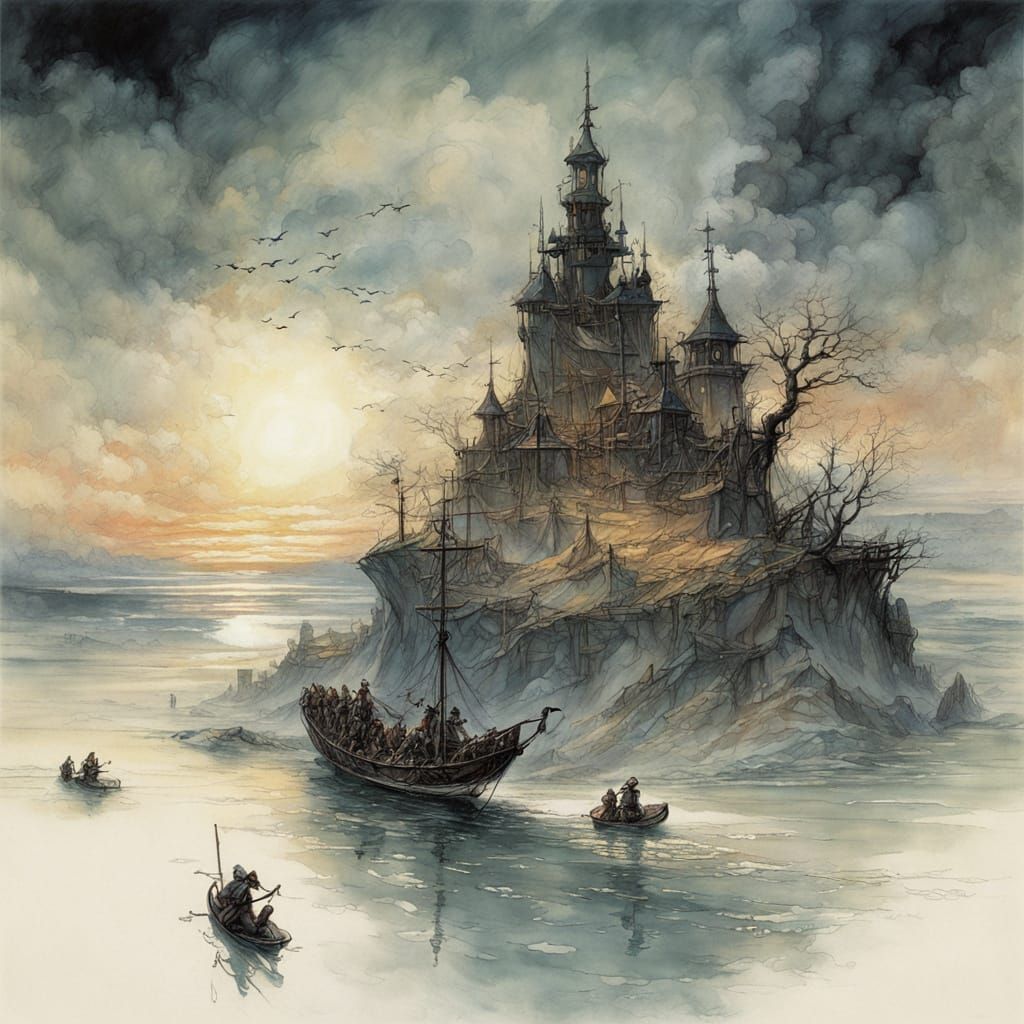 Ethereal Scene in Rackham Style