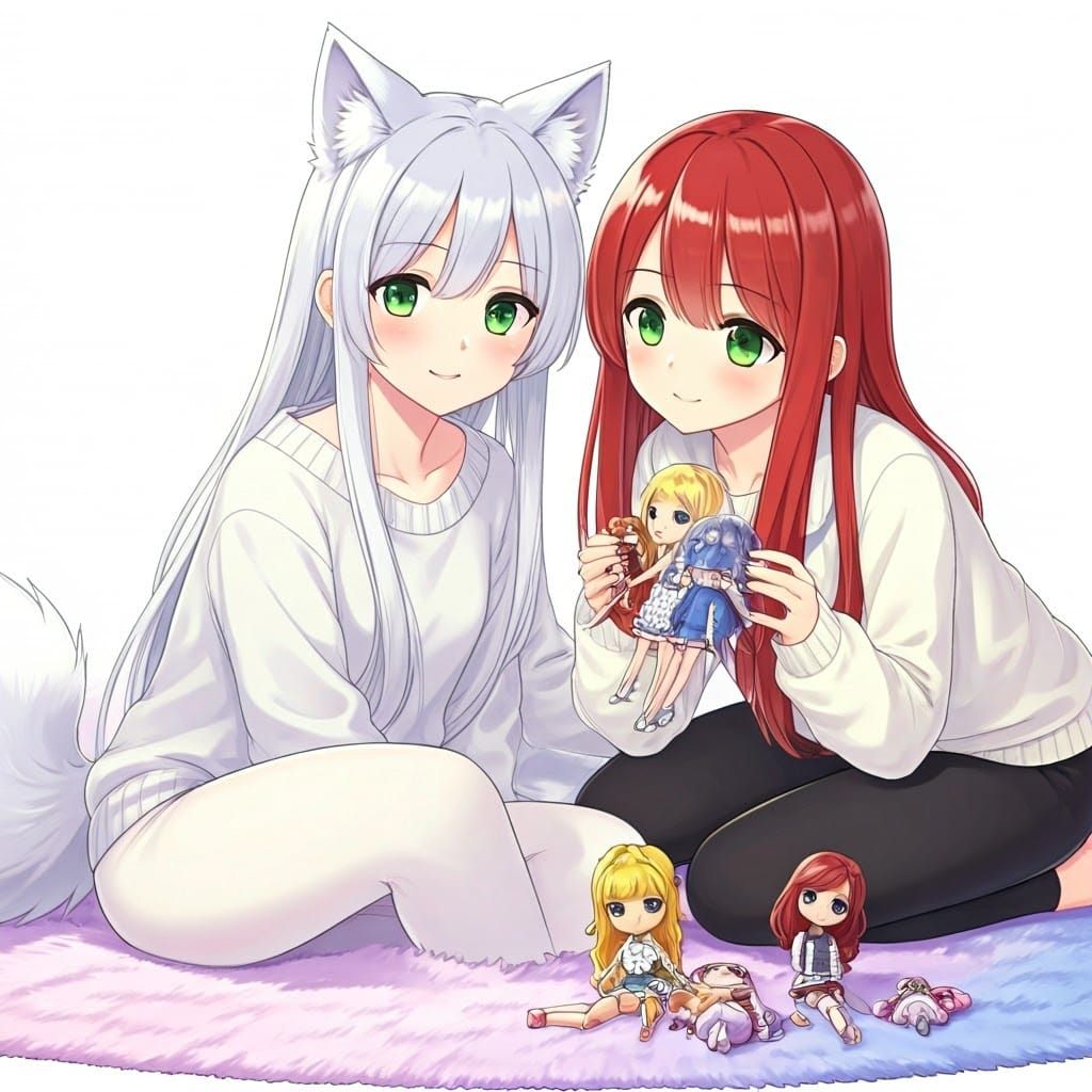 Wolfie shares her Bratz dolls with Akane (error)