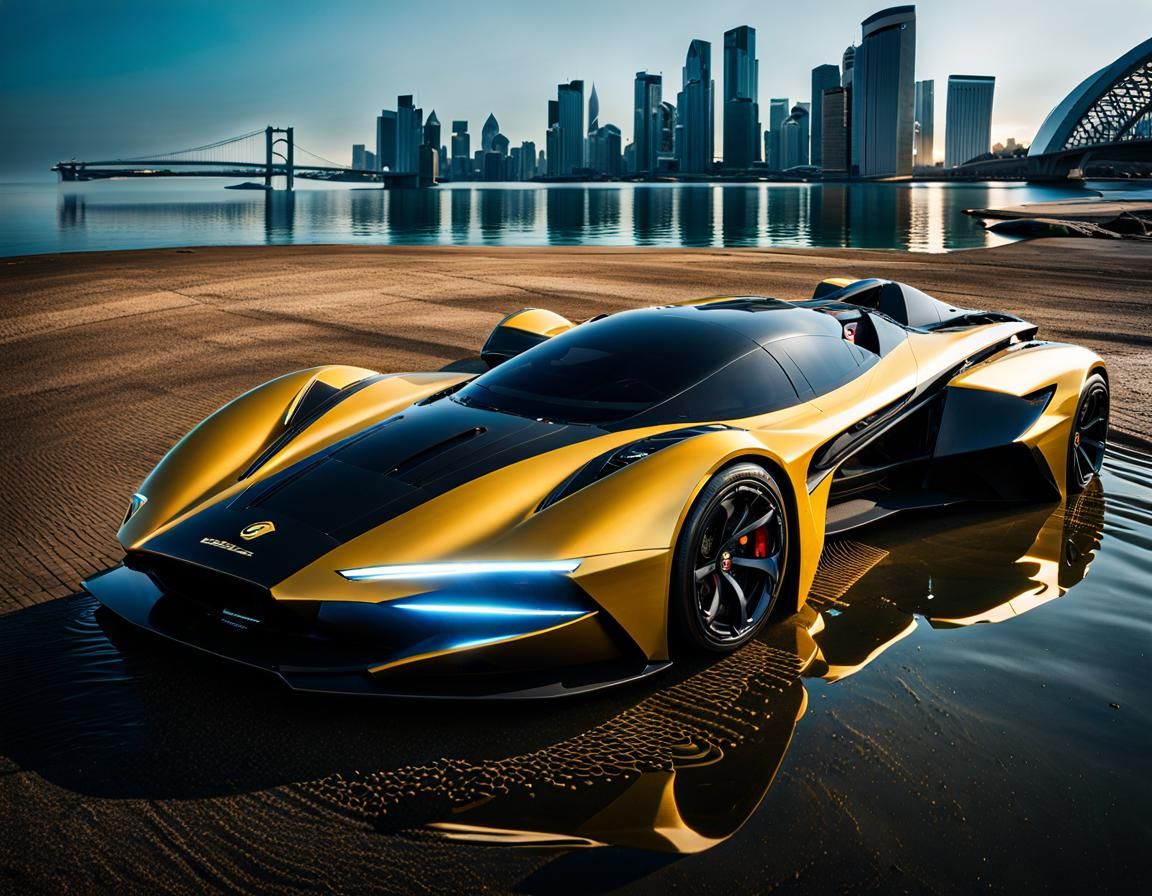 Advanced Amphibious Supercar for Aquatic Urban Exploration