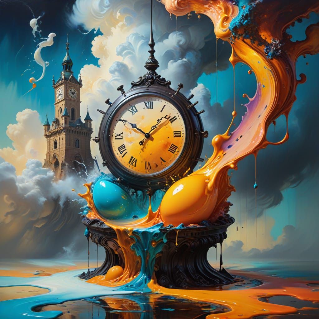 Surreal Dreamscapes in Oil on Canvas: Melting Clocks and Dis...