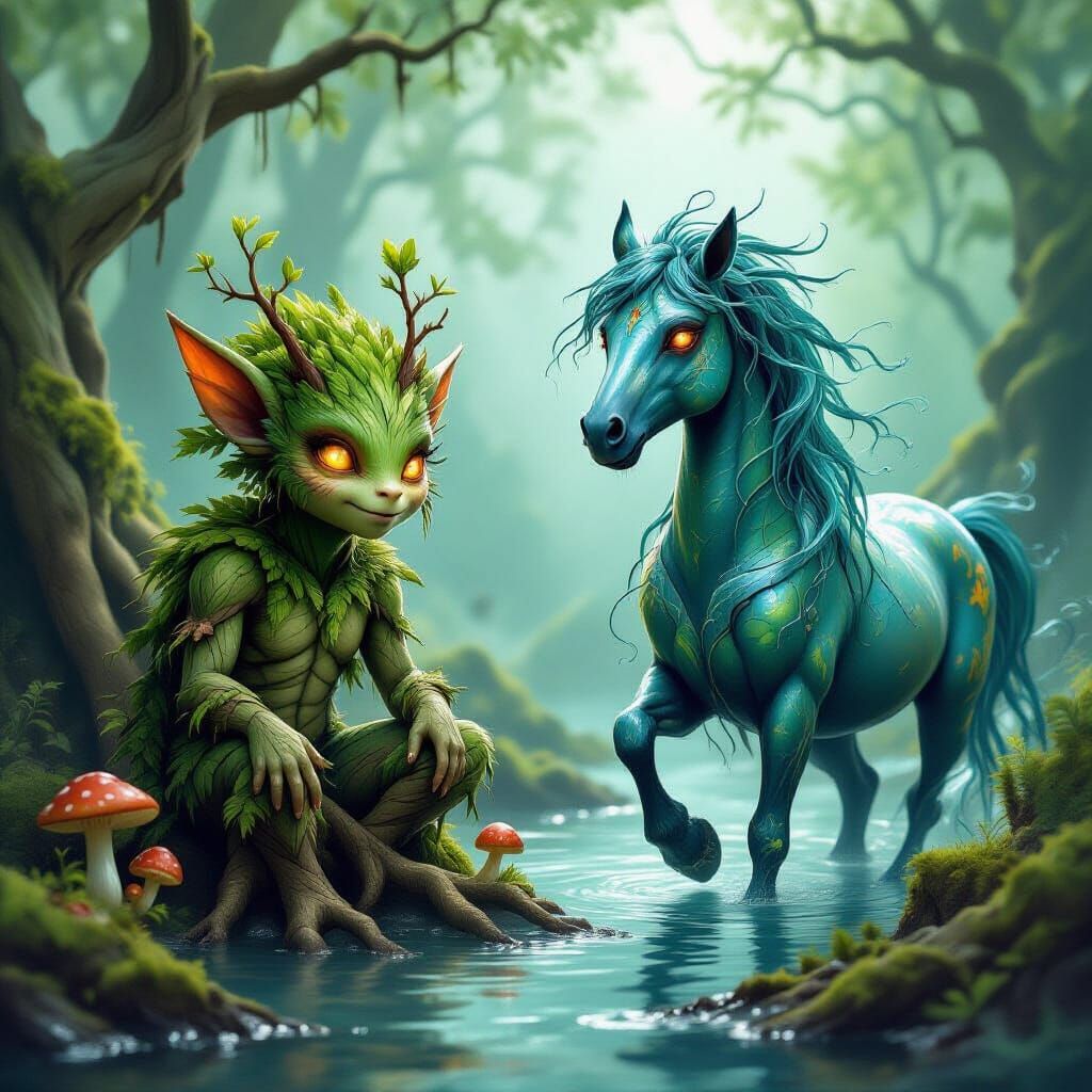 Wood Sprites vs. Kelpies: Forest and Marsh Creatures