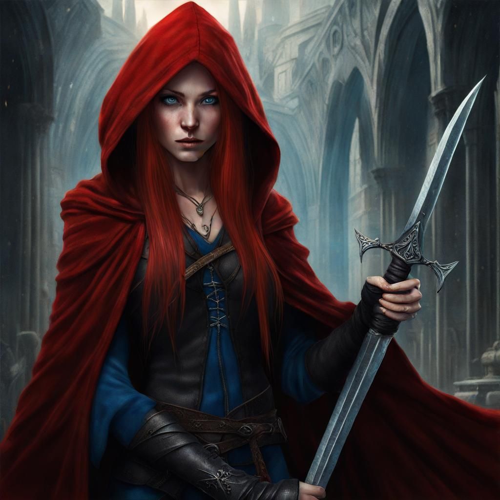 Half-Elf Thief with Daggers: Fantasy Concept Art