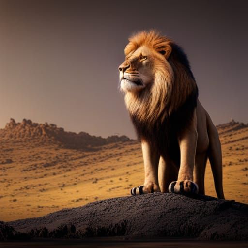 Photorealistic Lion King in High Definition CGI Style