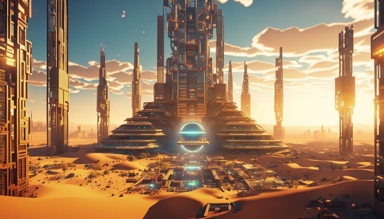 Afrofuturistic Metropolis Rising: A Glitch Art Cityscape