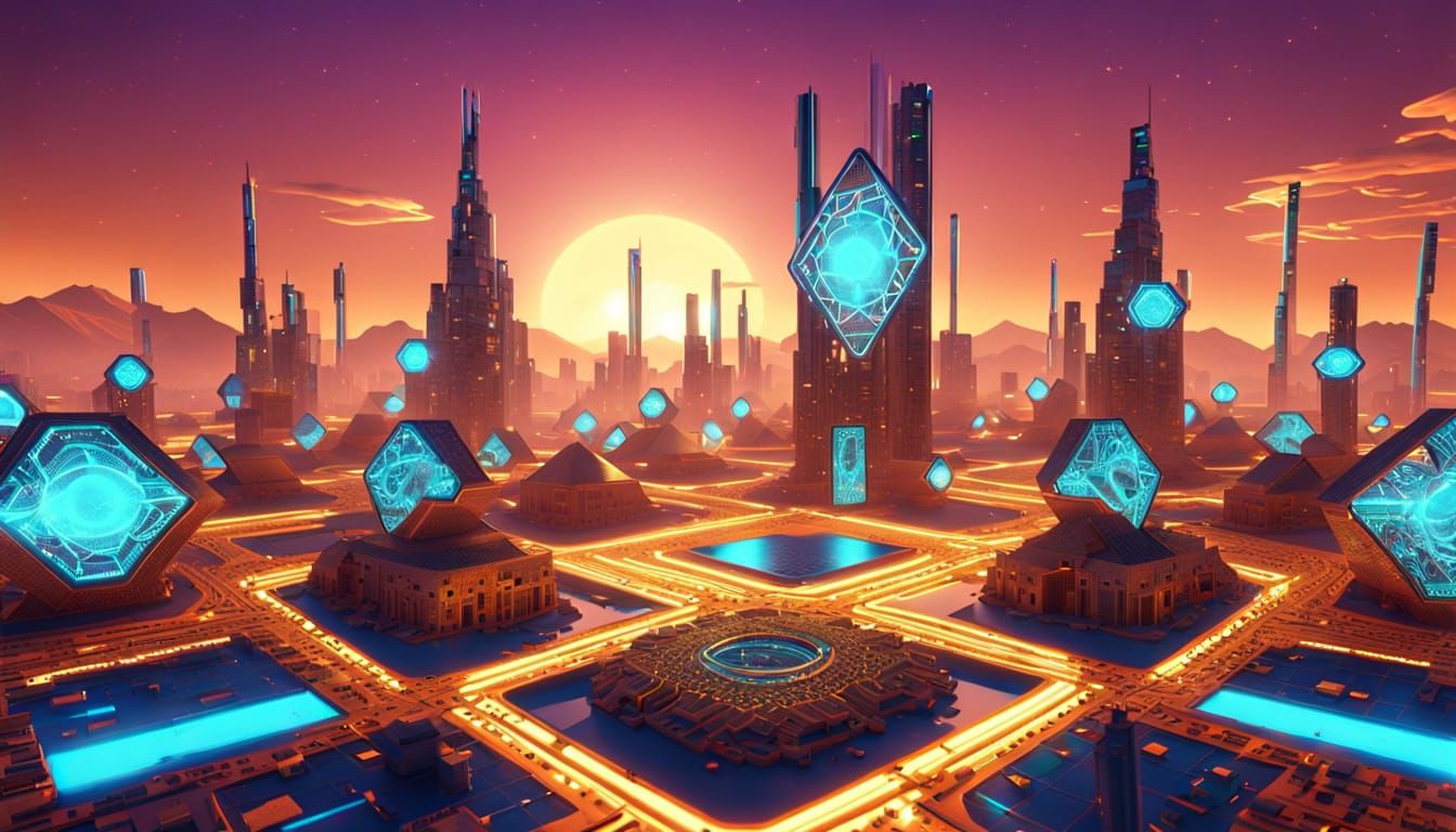 Afrofuturistic Metropolis Rising: A Glitch Art Cityscape