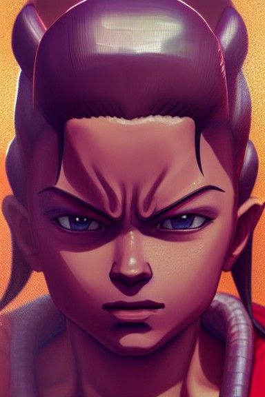 Android 17 Workout Portrait in Hyperrealism Style