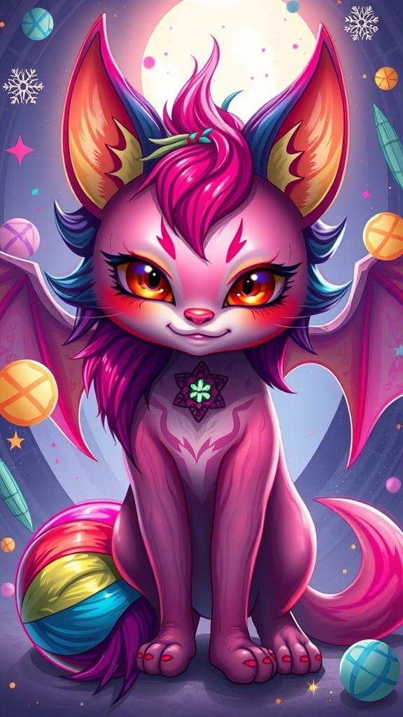 Rainbow Demon in Pop Surrealist Style