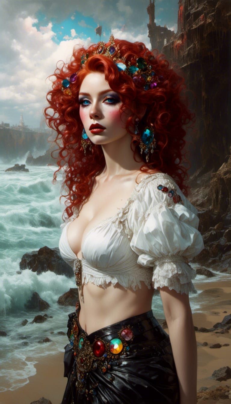 Gorgeous Gem-Adorned Queen: A Digital Art Masterpiece