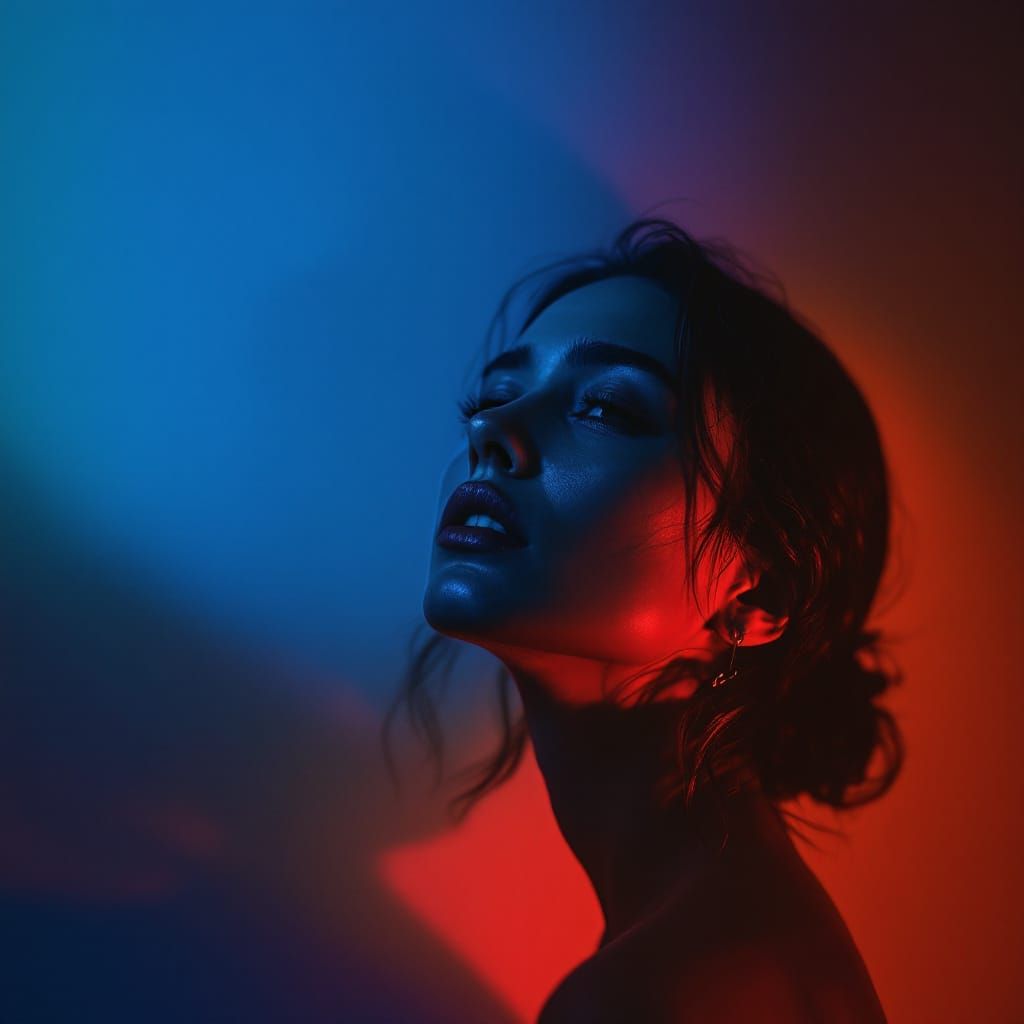 Contemplative Woman in Hyperrealistic Style