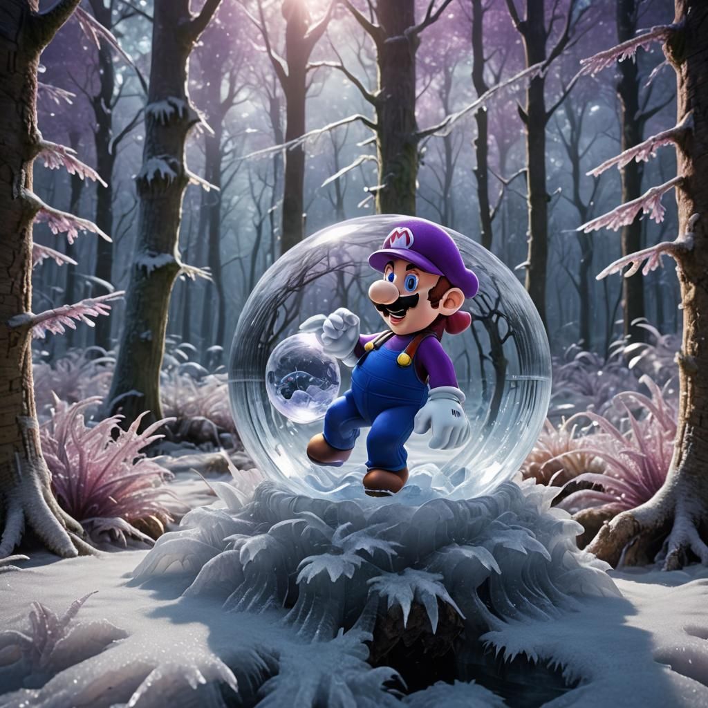 Super Mario in Ice Ball, Fantasy Concept Art