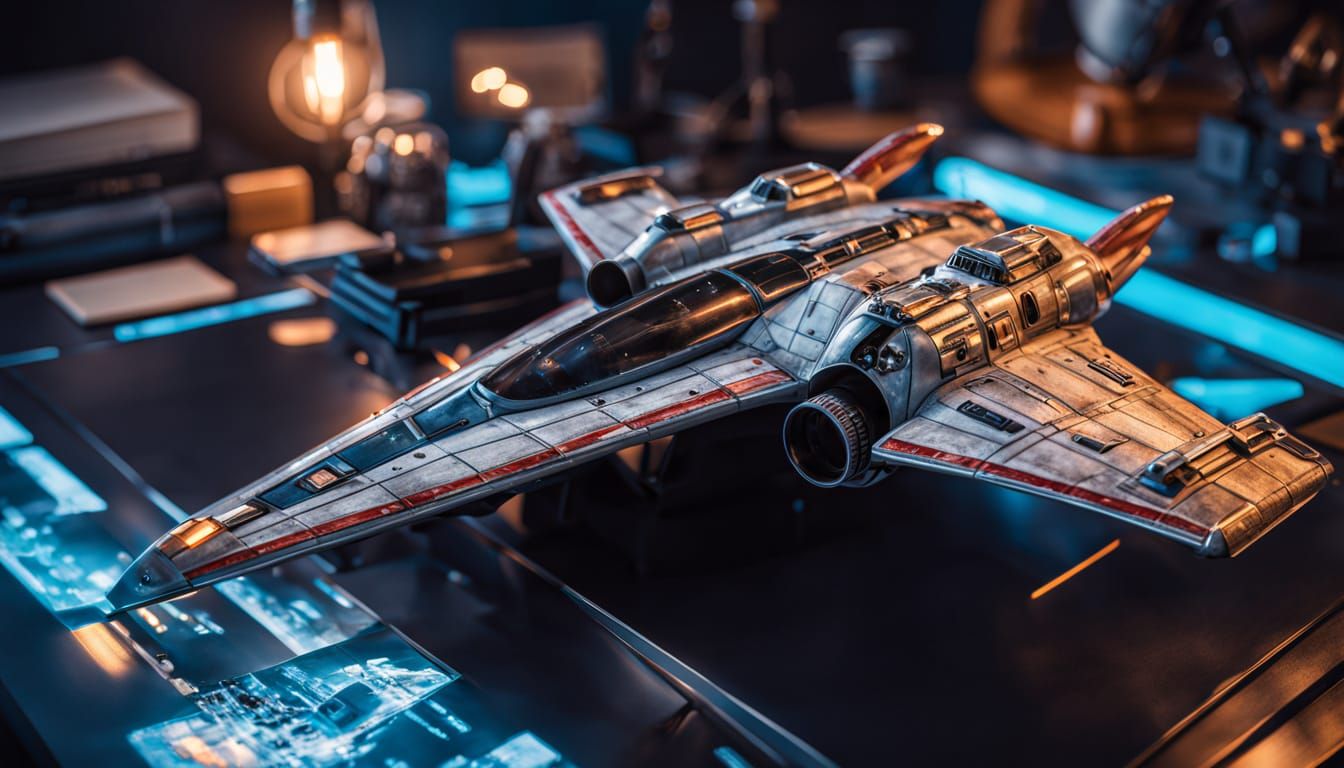 Miniature Star Cruiser in Oil Painting Style