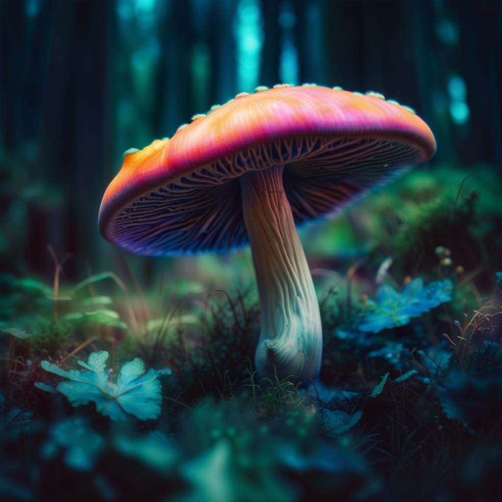 Opalescent Mushroom in Detailed Matte Painting