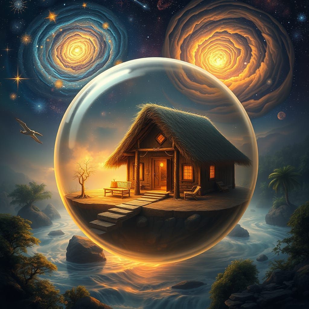 Glowing Dwelling in Cosmic Sphere: Magical Realism