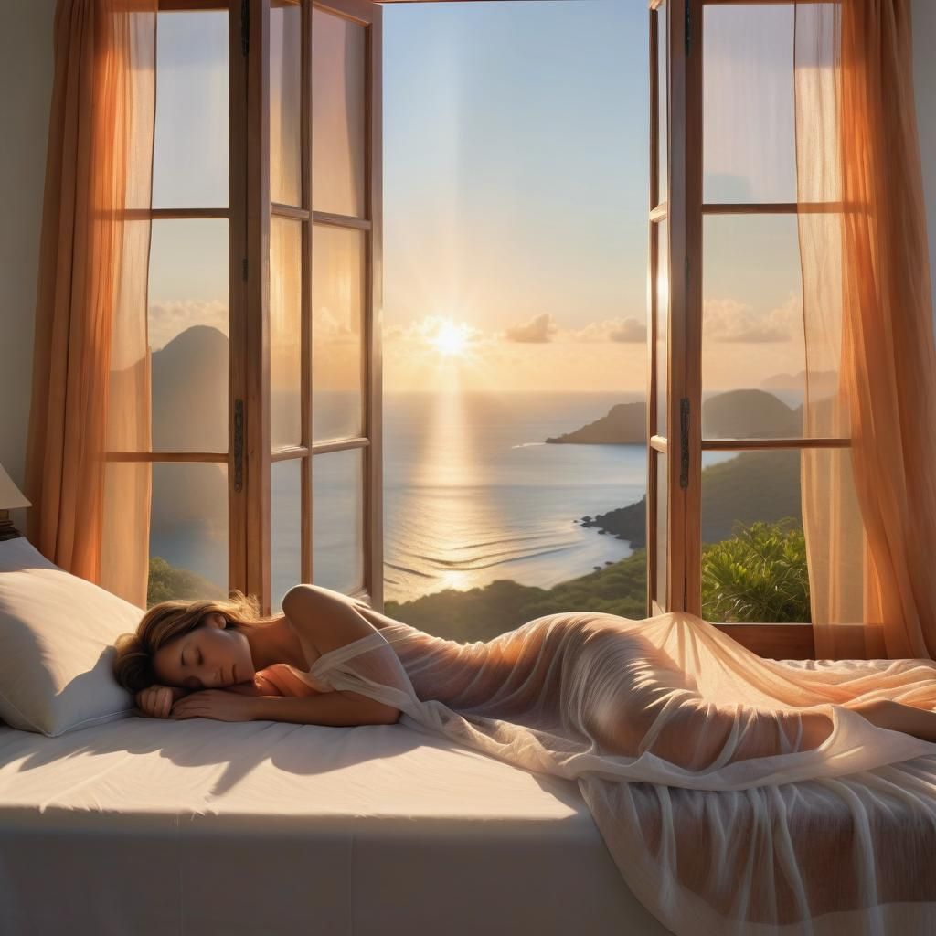 Island Dream: Hyperrealistic Sleeping Woman