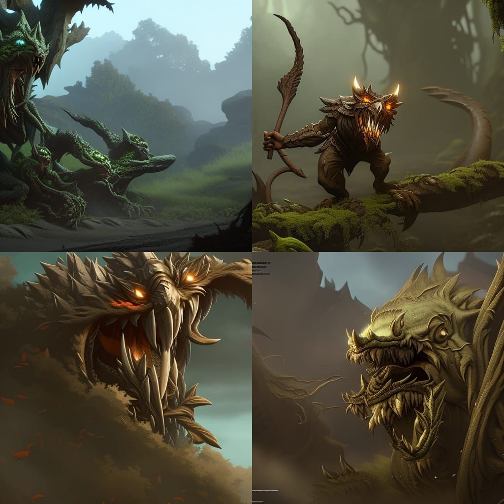Monster Vines Teasing, Dark Fantasy Concept Art