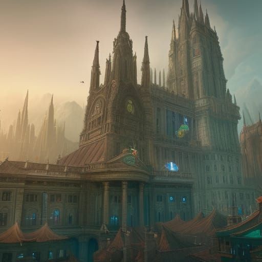 Detailed Cityscape Matte Painting in 8K