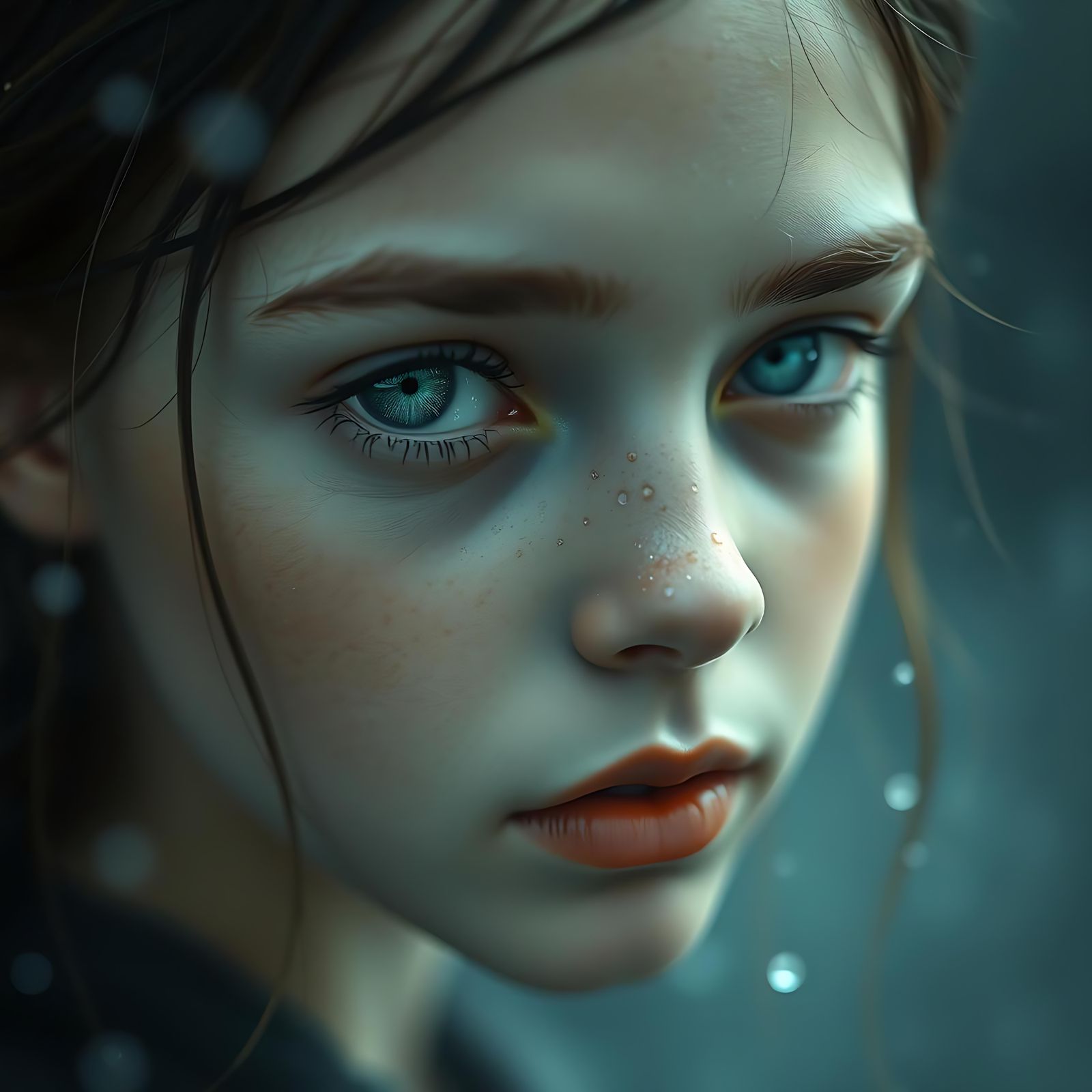 Longing Gaze: Superfluid Helium Eyes in Rainy Photogram