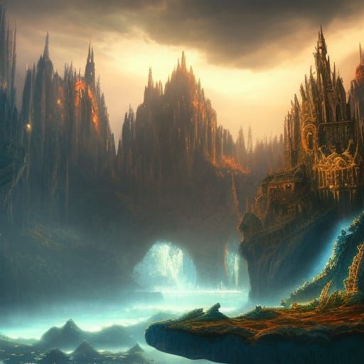 Fantastical Matte Painting with Intricate Detail