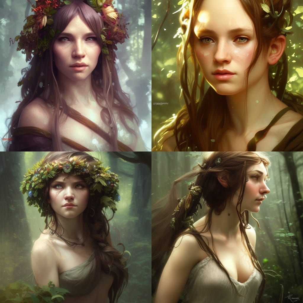 Halfling Druid Portrait in High Fantasy Forest