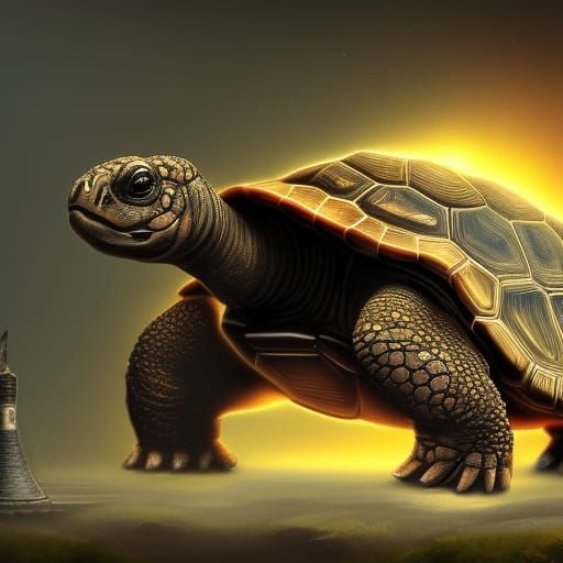 Fantastical Tortoise by Furnace: Detailed Matte Painting