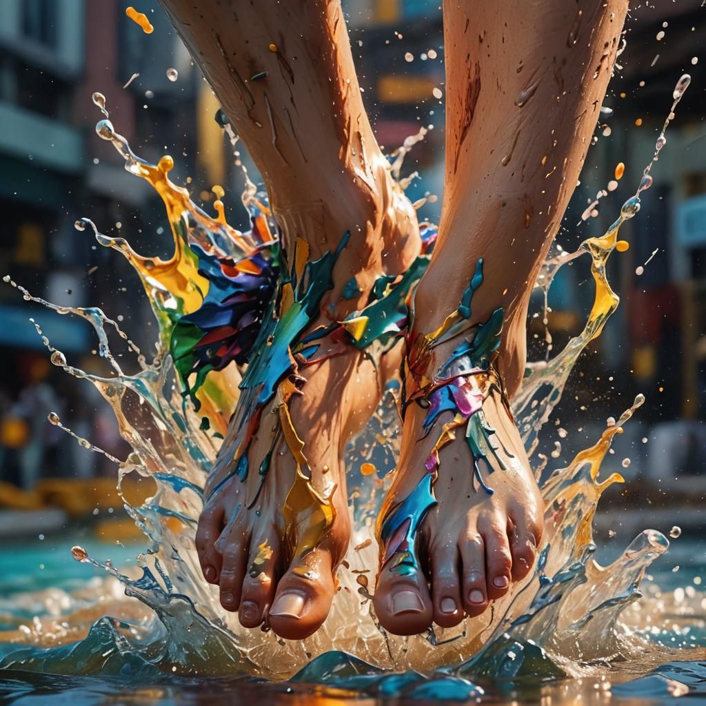 Detailed Hyperrealistic Portrait with Colorful Accents