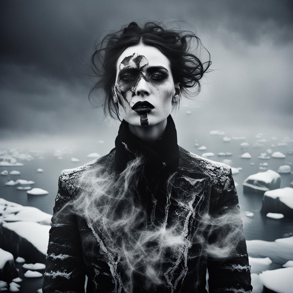 Gothic Model in Frozen Wasteland: Bradford-esque Portrait