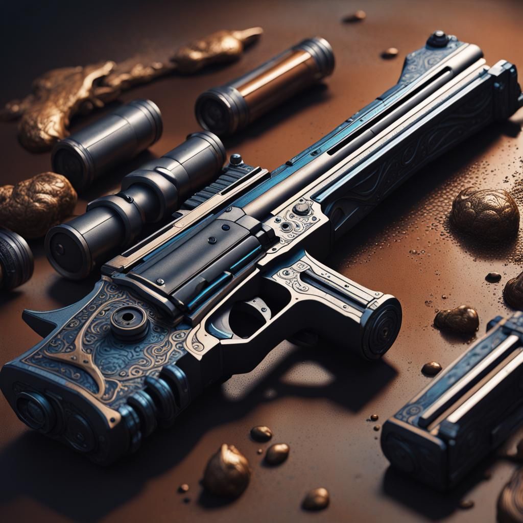 Detailed Gun in Fantasy Concept Art