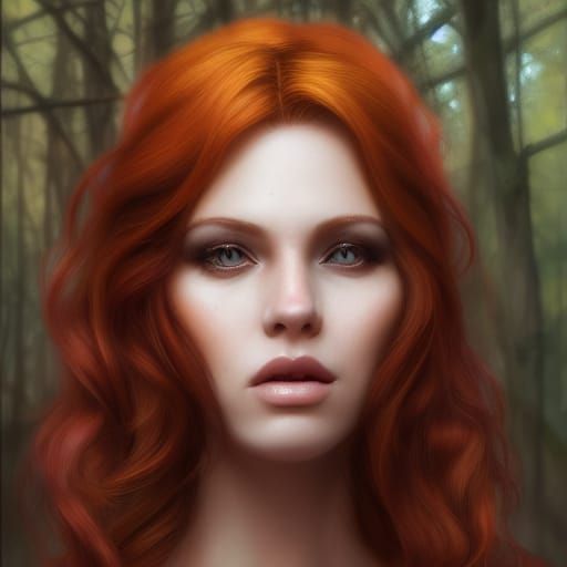 Sensual Squirrel Woman in Forest, Detailed Digital Art