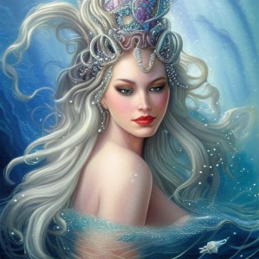 Underwater Portrait of Atlantis Queen in Ethereal Style