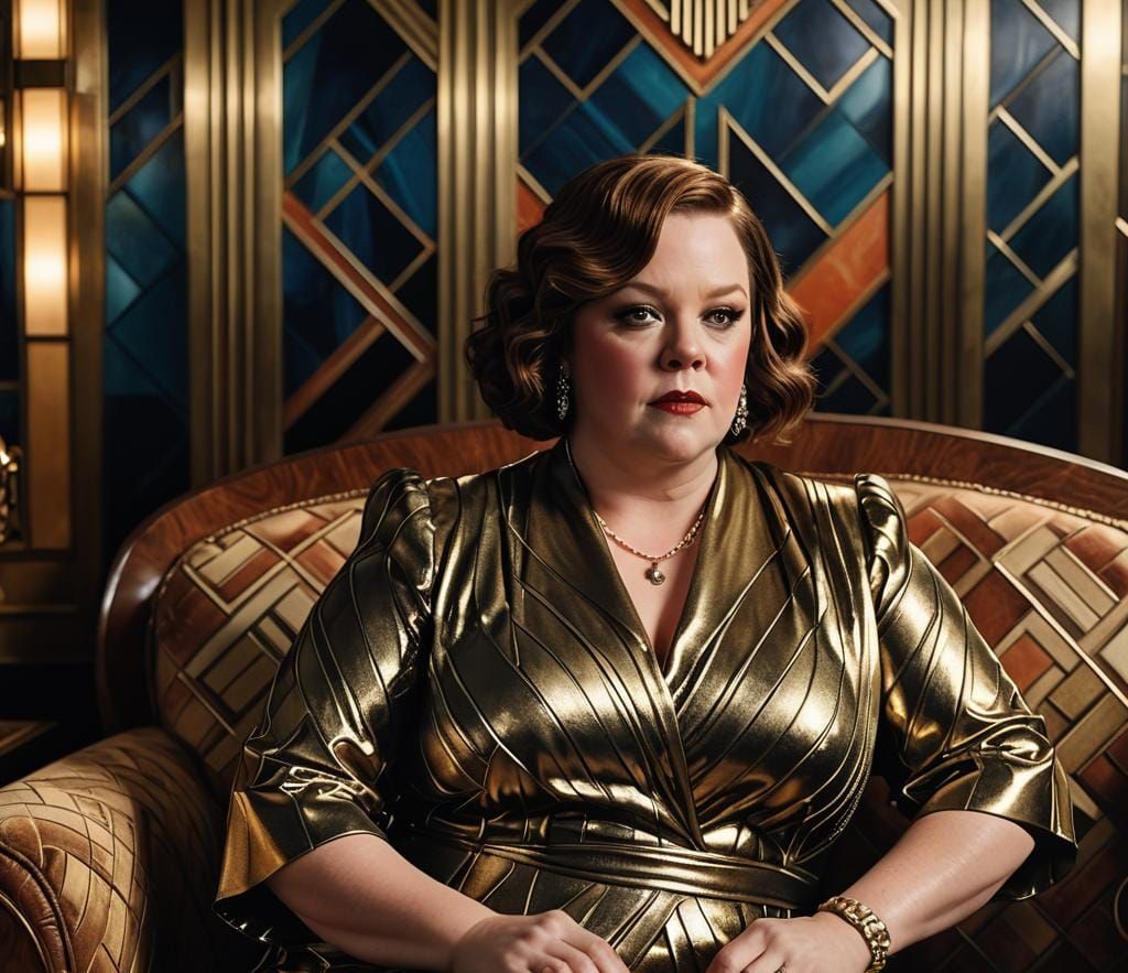 Melissa McCarthy Portrait in Art Deco Style