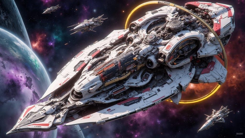 Massive Galactic Dreadnought "LOS TEQUES" with Halo Wing