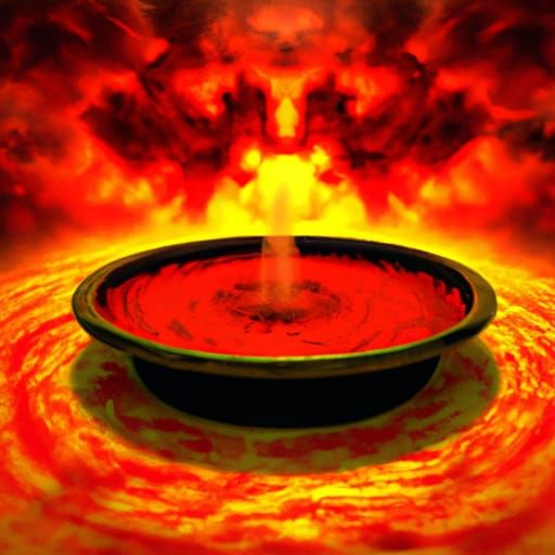Blood Fountain in a Fiery Hellscape