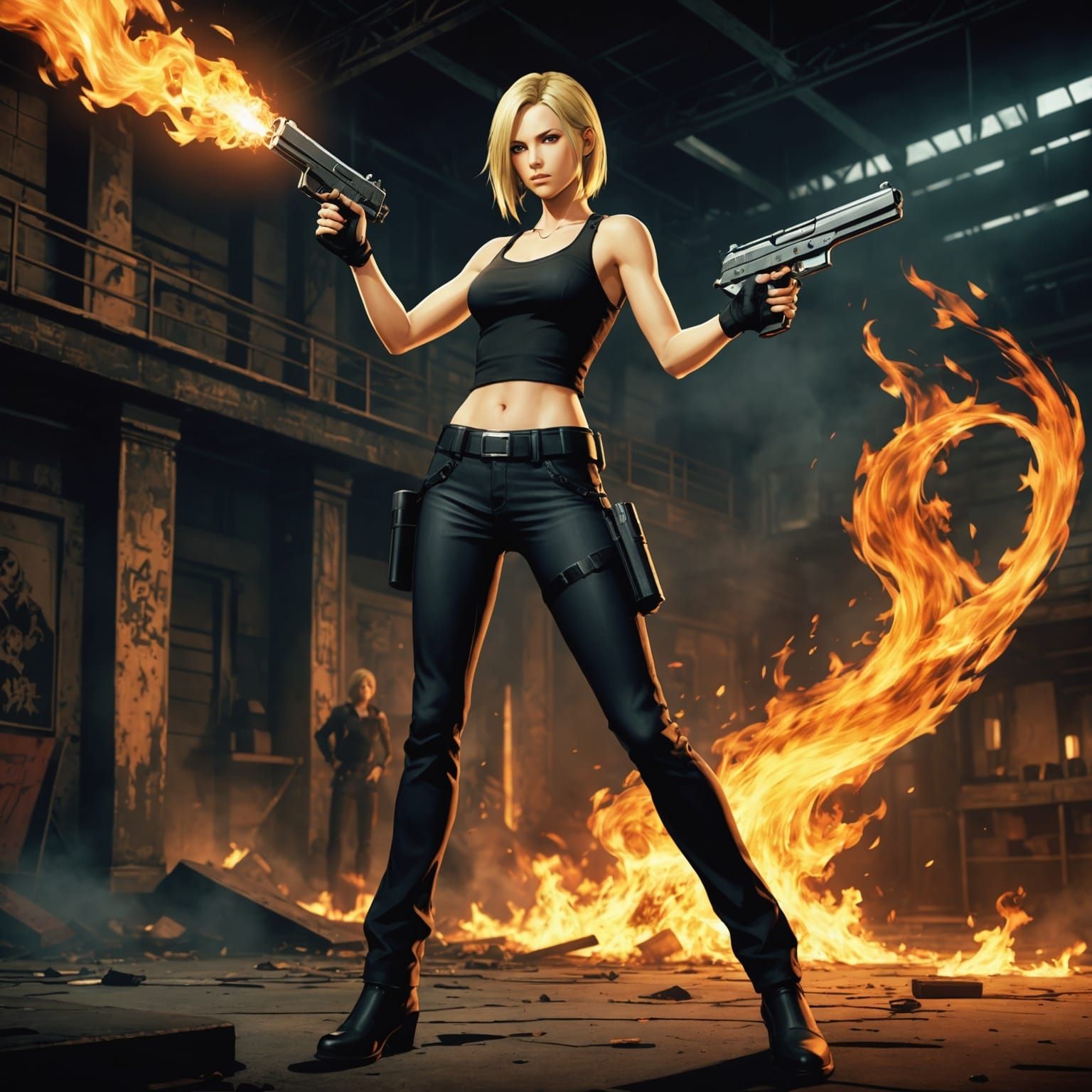 Aya Brea in Tetsuya Nomura Art Style