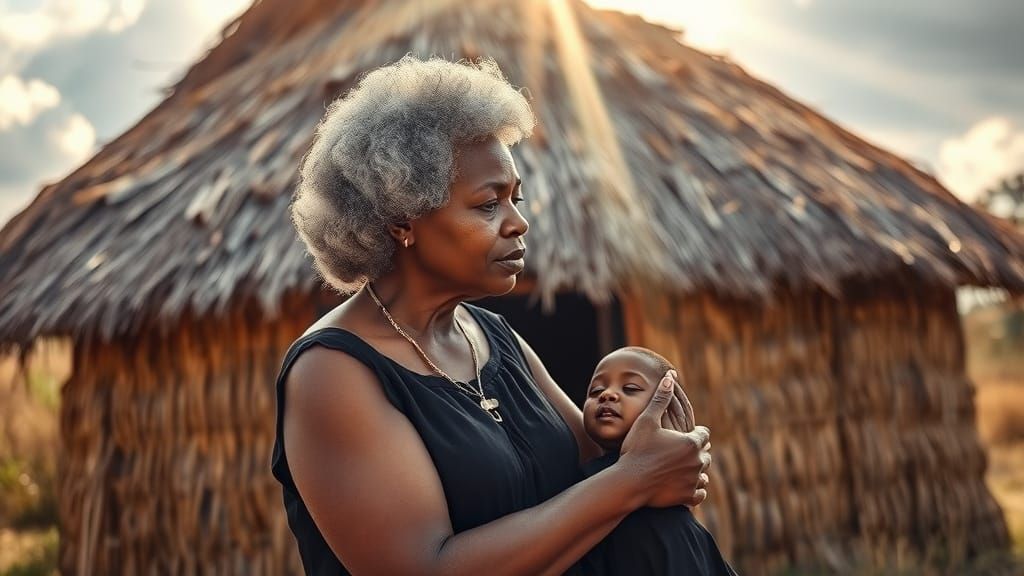 African Village Life in Warm Embrace
