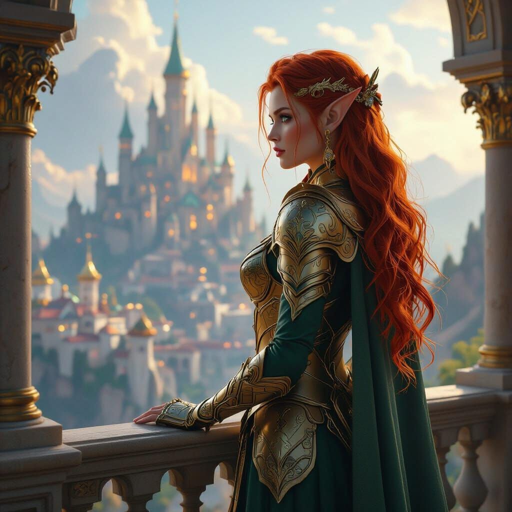 Elf Queen Overlooking Kingdom Concept Art