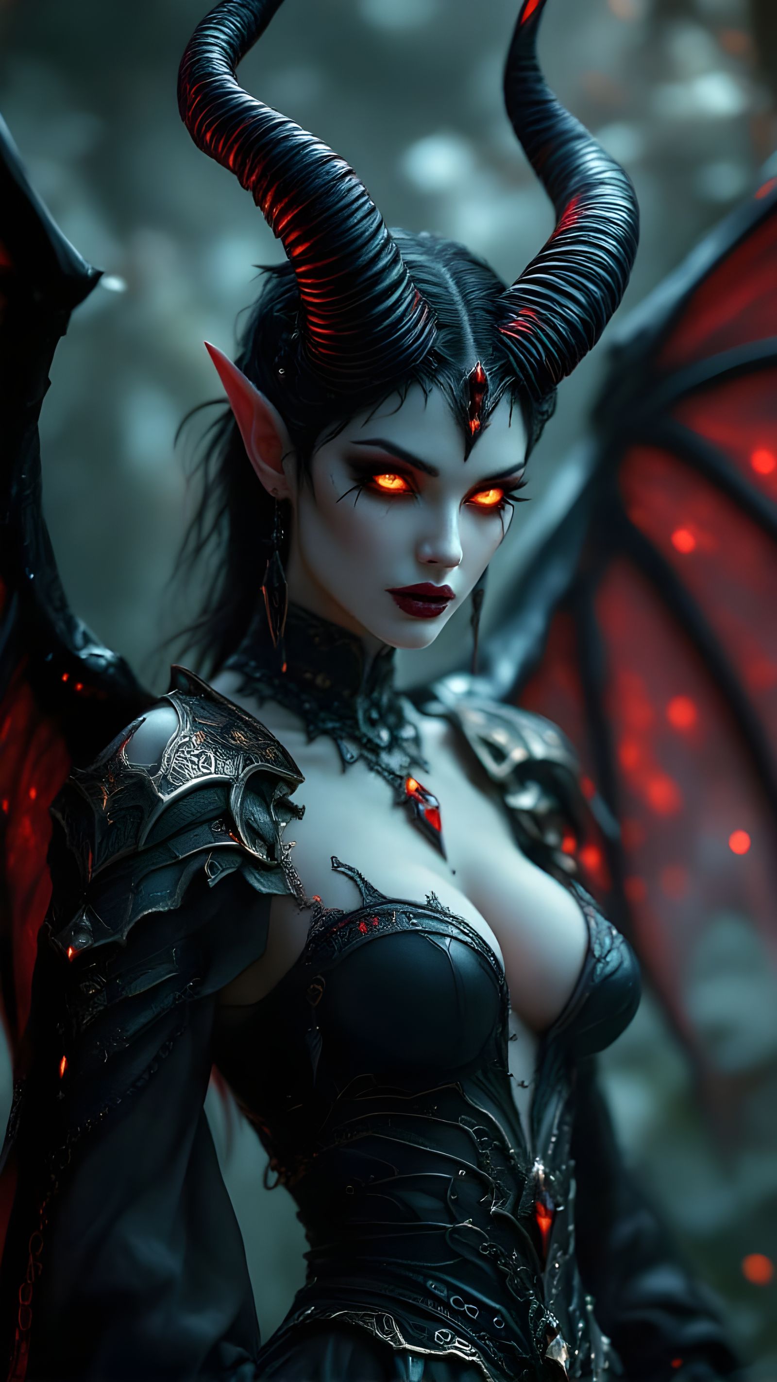 Regal Demoness in Gothic Fashion