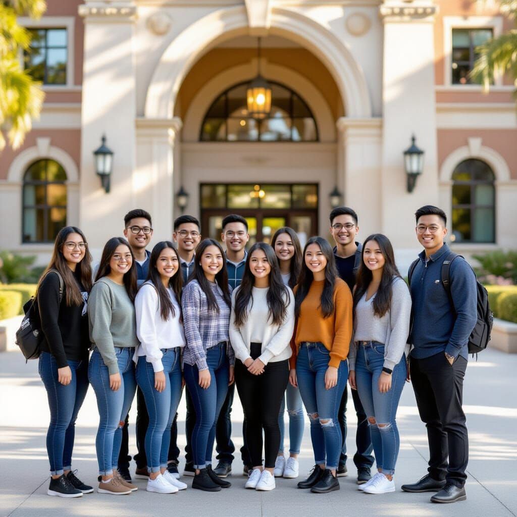 Asian Friends Celebrate AI Class at Bells Institute