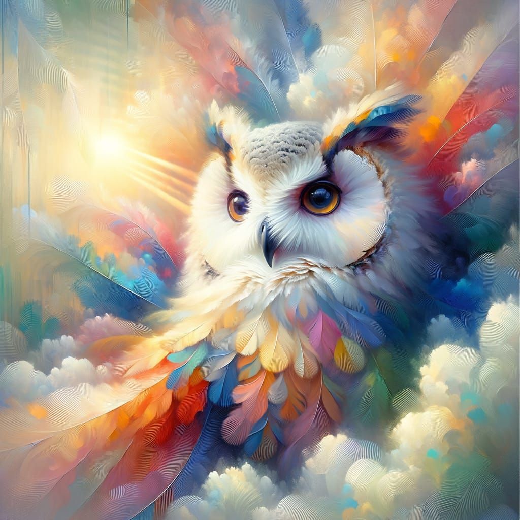 Whispers of Pastel Plumage in a Serene, Divine Glow